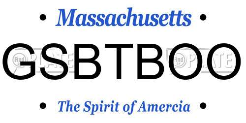 GSBTBOO Massachusetts License Plate