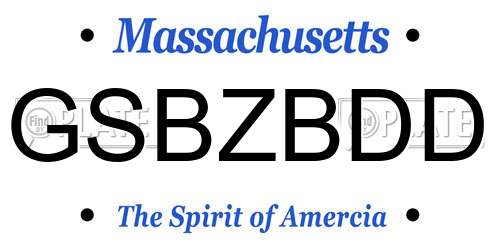 GSBZBDD Massachusetts License Plate