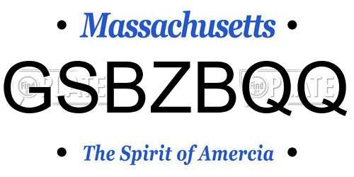 GSBZBQQ Massachusetts License Plate