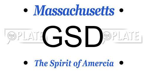 GSD Massachusetts License Plate