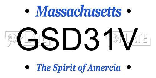 GSD31V Massachusetts License Plate