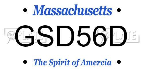 GSD56D Massachusetts License Plate