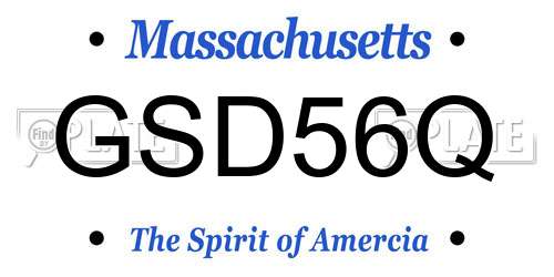 GSD56Q Massachusetts License Plate