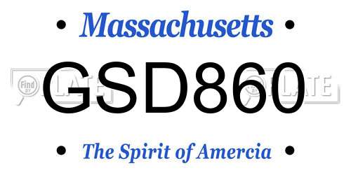GSD860 Massachusetts License Plate