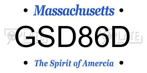 GSD86D Massachusetts License Plate