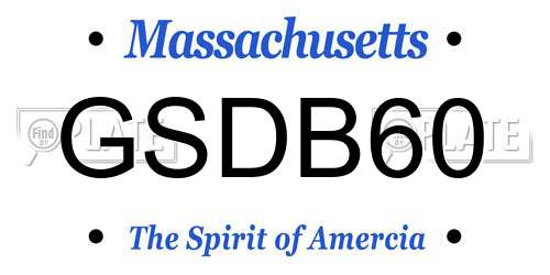 GSDB60 Massachusetts License Plate