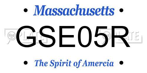 GSE05R Massachusetts License Plate