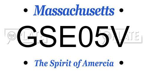 GSE05V Massachusetts License Plate