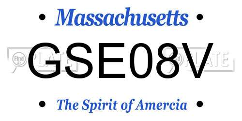 GSE08V Massachusetts License Plate