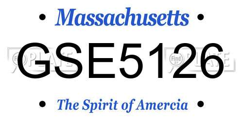 GSE5126 Massachusetts License Plate