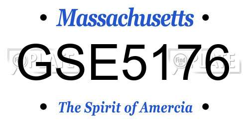 GSE5176 Massachusetts License Plate