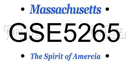 GSE5265 Massachusetts License Plate