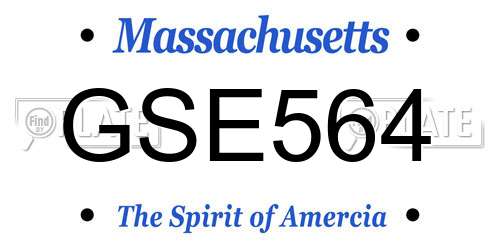 GSE564 Massachusetts License Plate