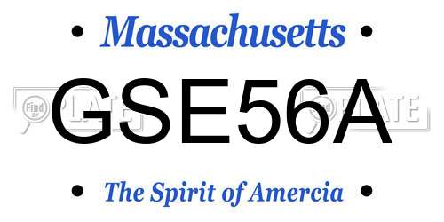 GSE56A Massachusetts License Plate