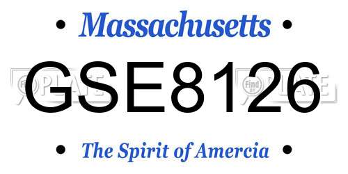 GSE8126 Massachusetts License Plate