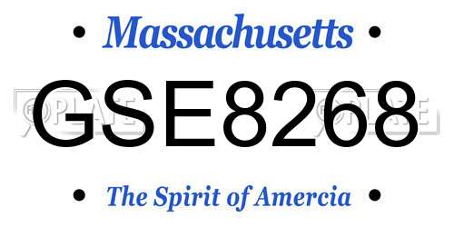 GSE8268 Massachusetts License Plate
