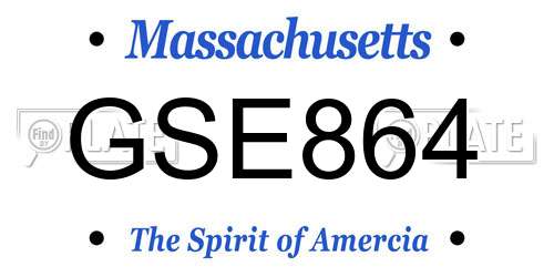 GSE864 Massachusetts License Plate