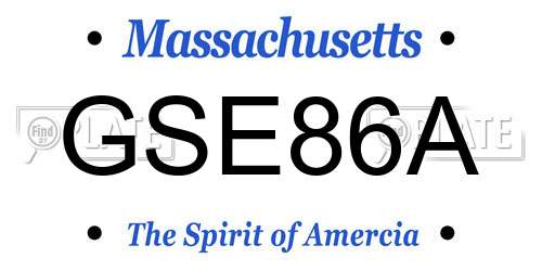 GSE86A Massachusetts License Plate
