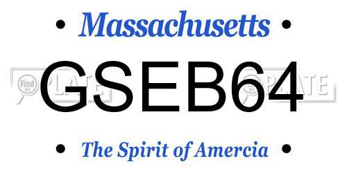 GSEB64 Massachusetts License Plate
