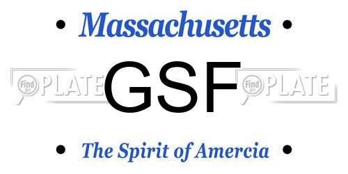 GSF Massachusetts License Plate