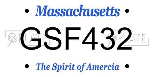 GSF432 Massachusetts License Plate