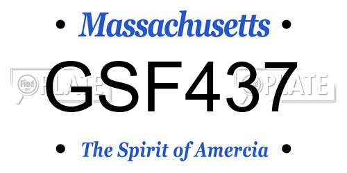 GSF437 Massachusetts License Plate