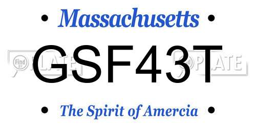 GSF43T Massachusetts License Plate