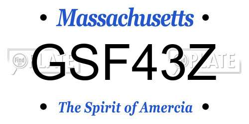 GSF43Z Massachusetts License Plate