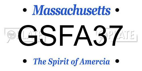 GSFA37 Massachusetts License Plate