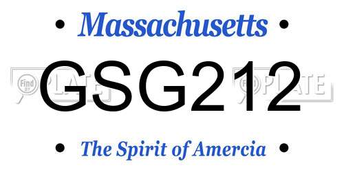 GSG212 Massachusetts License Plate