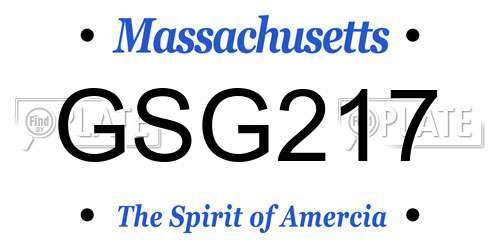 GSG217 Massachusetts License Plate