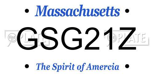GSG21Z Massachusetts License Plate