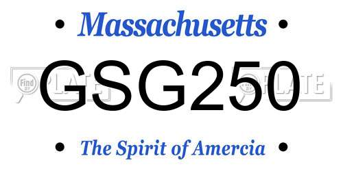 GSG250 Massachusetts License Plate