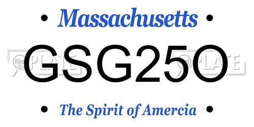 GSG25O Massachusetts License Plate