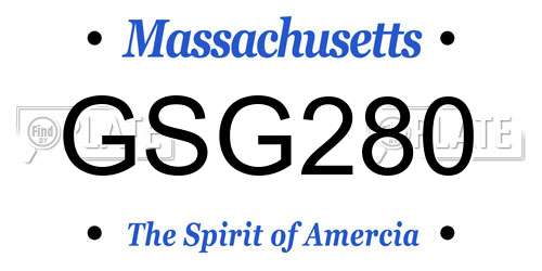 GSG280 Massachusetts License Plate