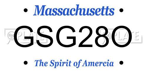 GSG28O Massachusetts License Plate