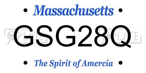GSG28Q Massachusetts License Plate