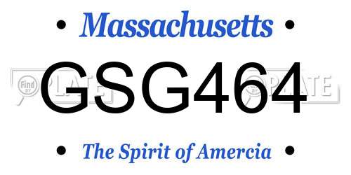 GSG464 Massachusetts License Plate