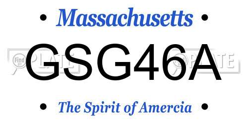 GSG46A Massachusetts License Plate