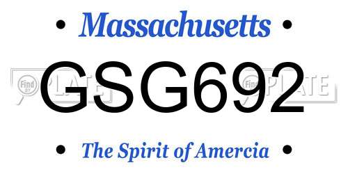 GSG692 Massachusetts License Plate
