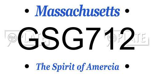 GSG712 Massachusetts License Plate