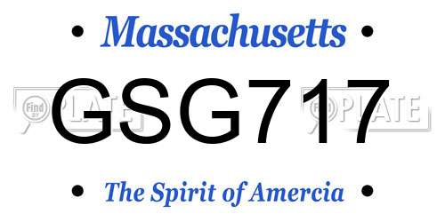 GSG717 Massachusetts License Plate