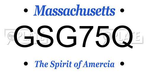 GSG75Q Massachusetts License Plate
