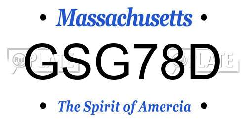 GSG78D Massachusetts License Plate