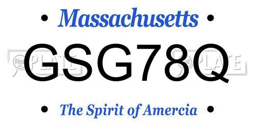GSG78Q Massachusetts License Plate
