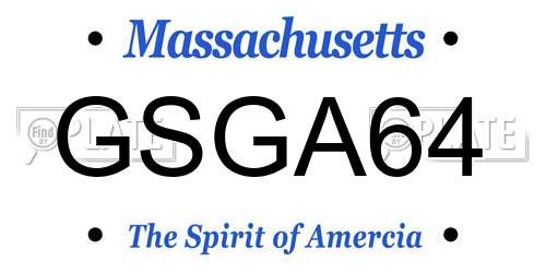 GSGA64 Massachusetts License Plate