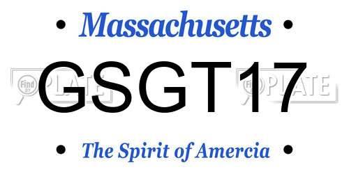 GSGT17 Massachusetts License Plate