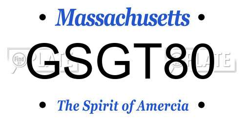 GSGT80 Massachusetts License Plate