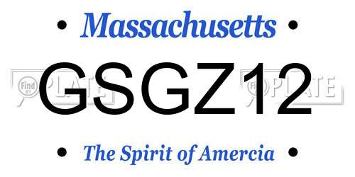 GSGZ12 Massachusetts License Plate
