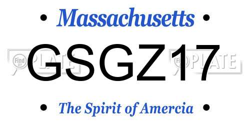 GSGZ17 Massachusetts License Plate